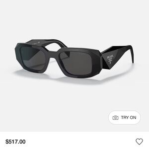 Prada Black Geometric Sunglasses PR 17WS